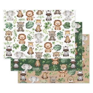 Whimsical Tropical Jungle Safari Wild Animals  Sheets