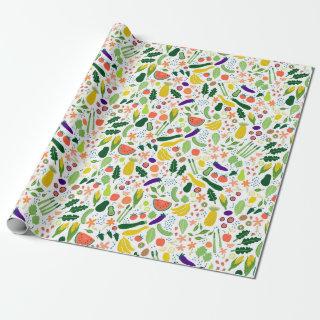 Whimsical Vegetables & Fruits Pattern