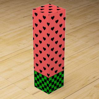 Whimsical Watermelon Colors Patterned  Wine Box