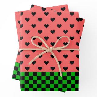 Whimsical Watermelon Colors Patterned    Sheets