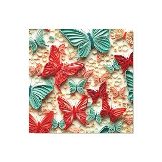 Whimsical Wings: 3D Paper Quilling Butterflies Canvas Print