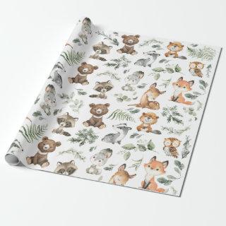 Whimsical Woodland Forest Animals Sage Greenery