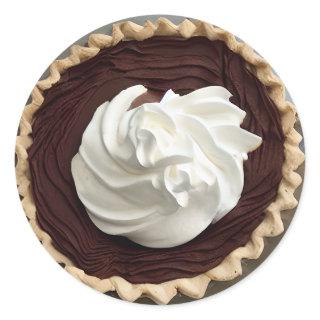 Whipped Cream Chocolate Pudding Pie Food Classic Round Sticker