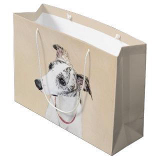 Whippet Painting - Cute Original Dog Art Large Gift Bag