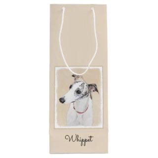 Whippet Painting - Cute Original Dog Art Wine Gift Bag