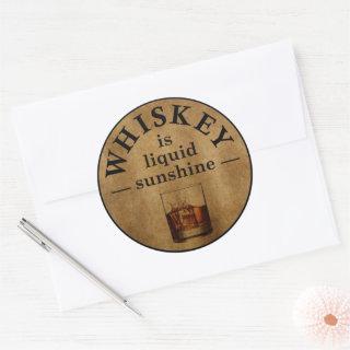 Whiskey quotes funny alcohol sayings vintage classic round sticker