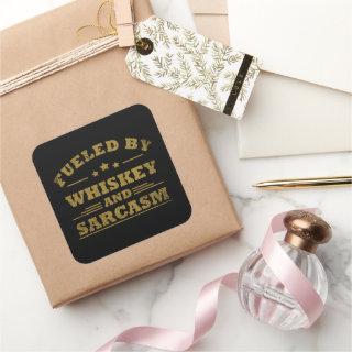 Whiskey quotes funny drinking alcohol sayings square sticker