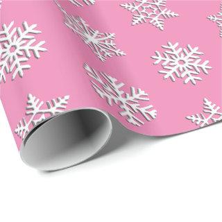 White 3-d snowflakes, Customizable Background