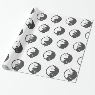 White and black cat Yin-Yang - Choose back color