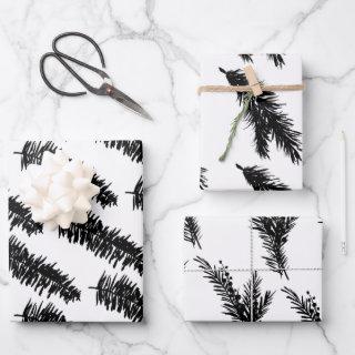 White And Black Pine Spruce Branches  Sheets