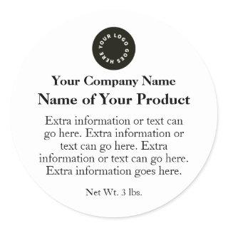 White and Black Soap or Cosmetics Label w/ Logo