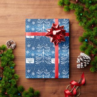 White and Blue Christmas Tree Monogrammed