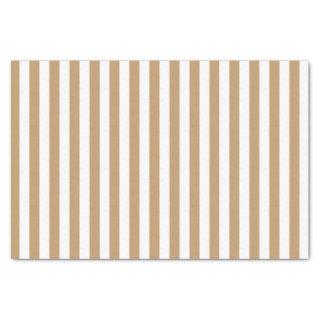 White and Camel Brown Stripes Tissue Paper