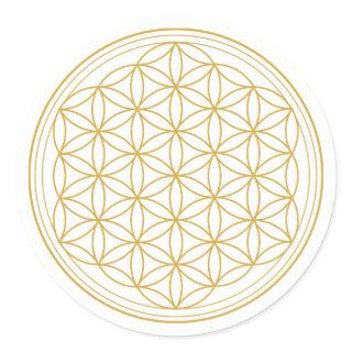 White and Gold Mandala Round Sticker