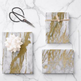 White and Gold Marble Look  Sheets