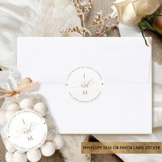 White and Gold Wedding Envelope Seal / Favor