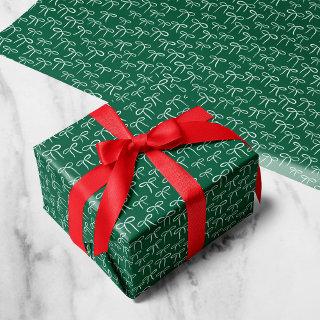 White and Green Simple Bows Pattern