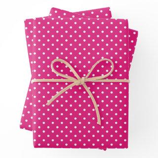 White and Hot Pink Polka Dot Pattern   Sheets