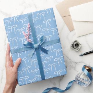 White and Periwinkle Blue Simple Bows Pattern