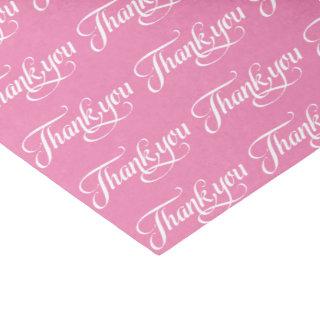 White And Pink Elegant Thank You Pattern Tissue Paper