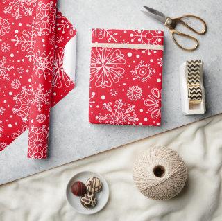 White And Red Christmas Snowflakes Pattern