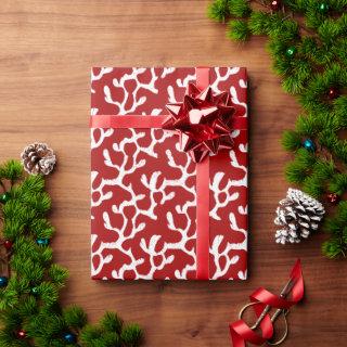 White And Red Organic Coral Reef Repeat Pattern