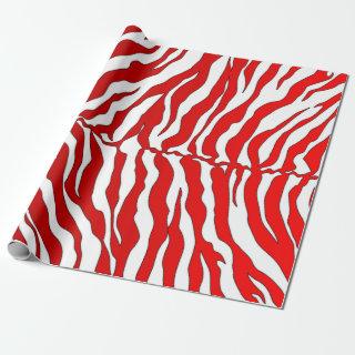 White And Red Tiger Stripes Animal Print