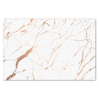 White and Rose Gold Marble Designer Tissue Paper