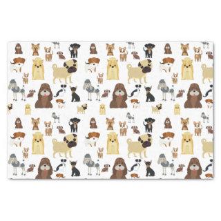 white background dogs pattern tissue paper
