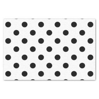 White Background Polka Dots Design Tissue Paper