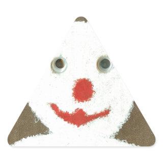 White Bear with Red Nose, Mouth, and Ears (Santa) Triangle Sticker