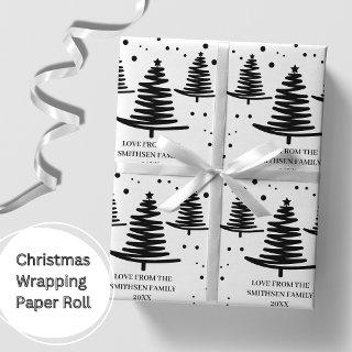 White Black Minimalist Christmas Trees