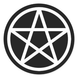 White Black Pentacle Solid Sticker