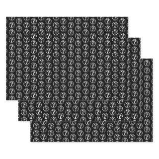 White Black Question Marks Pattern 3D  Sheets