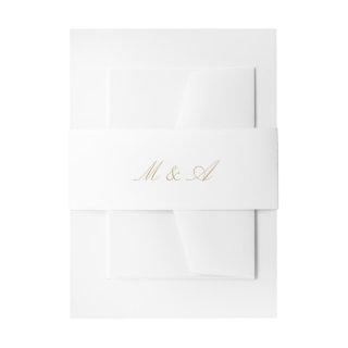 White Calligraphy Wedding Invitation Belly  Invitation Belly Band