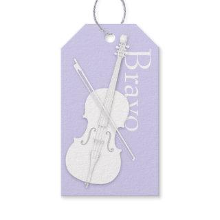 White Cello Lavender Musical Occasion Gift Tags