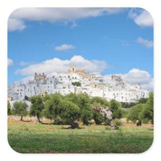 White city Ostuni with olive trees, Puglia sticker