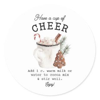 White Cocoa Cheer Classic Round Sticker