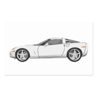 White Corvette: Rectangular Sticker