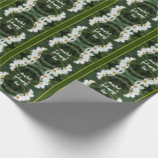 White Cosmos Flowers And Bee Personalized
