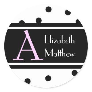 White Customize Last and First Name Sticker