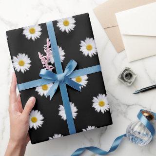White Daisies on Black