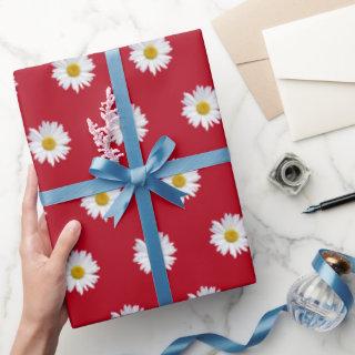 White Daisies on Red