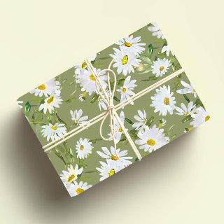 White Daisy Baby Shower Pastel green garden  Sheets