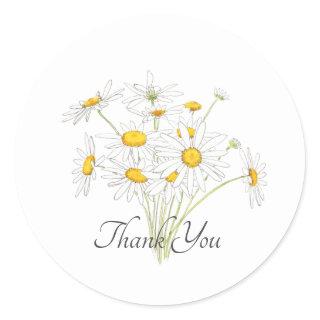 white daisy classic round sticker