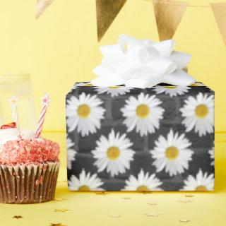 white daisy on brick background