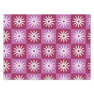 White daisy on Red and Pink Checkerboards   Tissue Paper