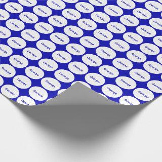 White Dots Pattern On Royal Blue With Name