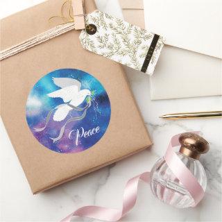 White Dove Classic Round Sticker