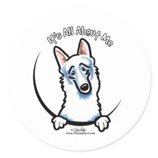 White German Shepherd IAAM Classic Round Sticker